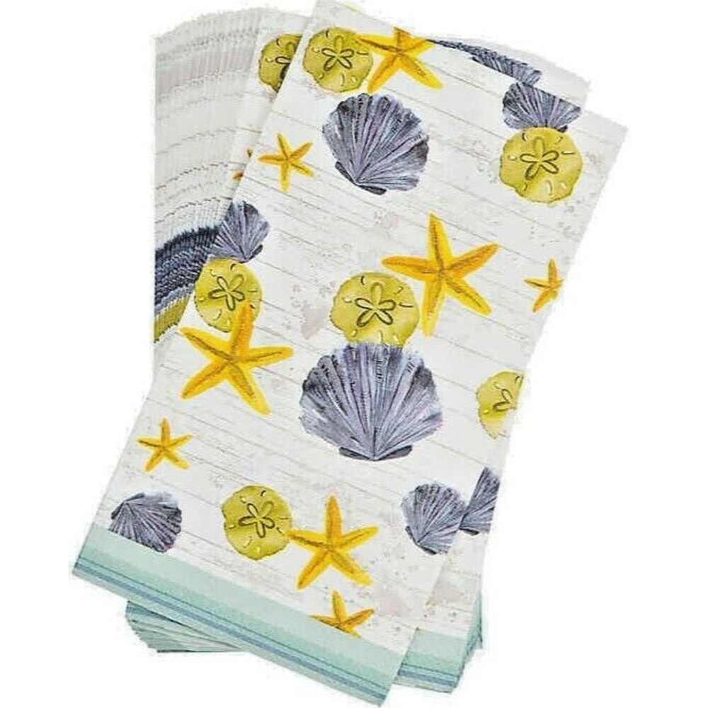 Shell Sand Dollar Paper Napkins 32 CT Guest Bath Towels Buffet Beach Decoupage